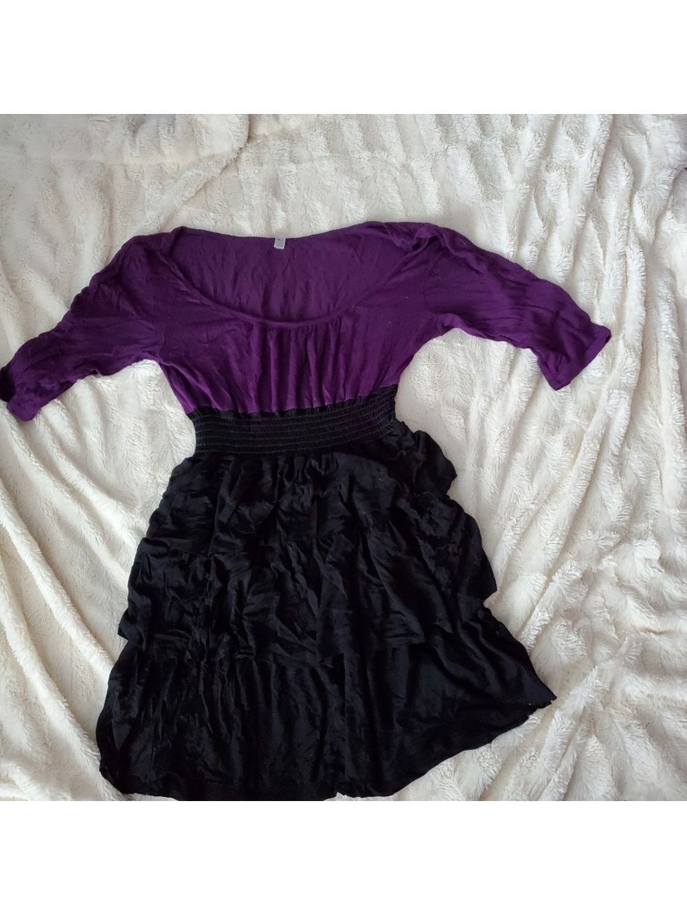Purple Black Boho Top